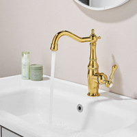 Robinet de lavabo rotatif à 360 degrés en laiton de style européen