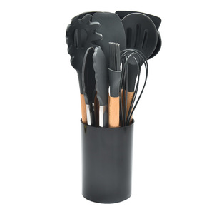 11-Pcs <strong>Wooden</strong> Handles Spoon Shovel <strong>Kitchen</strong> <strong>Accessories</strong> Cooking <strong>and</strong> Baking Tools Set Silicone <strong>Kitchen</strong> Utensils Sets With Hook - Product Image 6