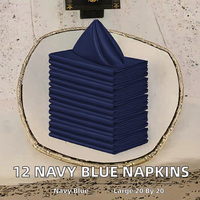Serviettes de table carrées bleu marine pour fêtes et mariages
