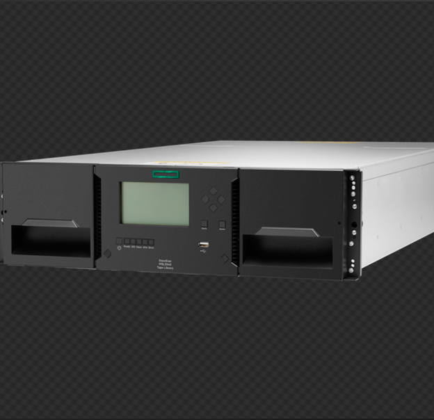 HPE StoreEver MSL3040 Tape Library Stock Rack-Mounted 28.8 PB Maximum Assuming 640 Slots LTO-9 Compressed 2.5:1 AES 256-bit 48U