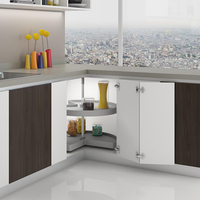 Unité de cuisine rotative Shelvo 3/4, module de 900 mm, gris EMUCA 8928821, fabriqué en Italie, paniers en plastique et aluminium