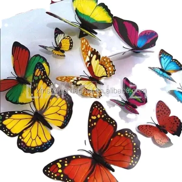 Màu sắc khác nhau mô phỏng 3D bướm magnetic tủ lạnh nam châm cho món quà