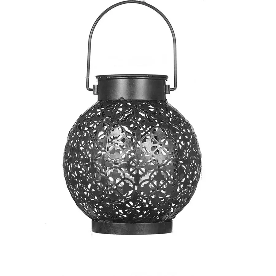 Lanterna suspensa solar de metal decorativa personalizada para jardim, pátio, mesa, presente de aniversário, luz de natal ao ar livre