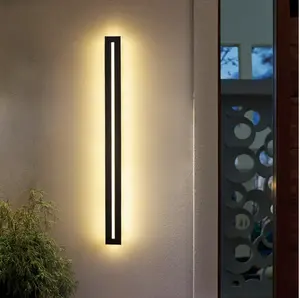 Simplicity Lampu Dinding Luar Ruangan LED Panjang Eksterior Lampu Dinding Luar Ruangan Tempat Lilin untuk Teras Balkon Pencahayaan Taman