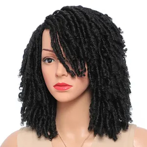 Dreadlock विग सिंथेटिक ब्रेडिंग विग अफ्रीका लट Wigs महिलाओं के लिए काले, लाल बाल छोटे Crochet के चोटी के अशुद्ध Locs बाल