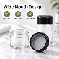 Pot de stockage pour herbes en verre borosilicate de qualité supérieure, avec bouchon de sécurité enfant, anti-odeur, protection UV, large ouverture, pour le stockage de tabac et de produits de broyage