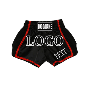 Custom Logo Satin Breathable 220g Muay Thai Shorts Men Women Elastic Waist Kickboxing Trunks Embroidery Patch - Product Image 1