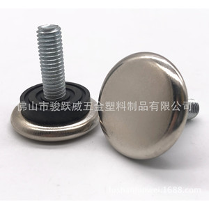Pata de Mueble Ajustable de 32 mm de Diámetro, Niquelada, M8, con Base de Goma para Muebles de Oficina - Product Image 3