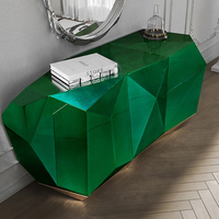 Meubles de rangement de villa de luxe moderne personnalisés, console en bois pour le salon des personnes âgées, décoration de forme irrégulière