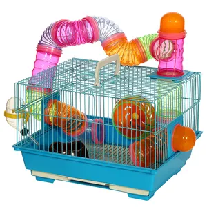 Blue Pet Rat Castle Indoor Hamster Cage Luxury Transparent Hamster Cages