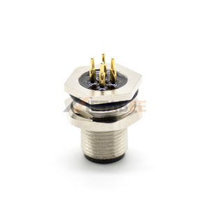 Panel Montajlı M12 Konnektör 4 Pin A Kodlu Erkek Düz PCB Bölme Jakı IP67 Sensör için - Product Image 4