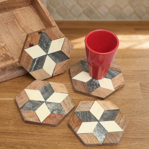 Sous-verres classiques en bois pour table à manger, café, thé, boissons – Sous-verres en bambou, noyer, acacia, bois naturel, faits à la main, décoration de table - Product Image 1