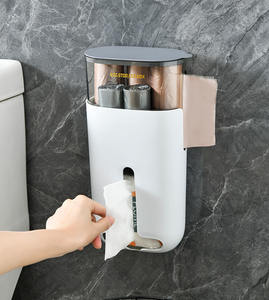 工厂定制超大<span class=keywords><strong>2</strong></span>合1塑料食品袋支架分配器壁挂支架 - Product Image 6