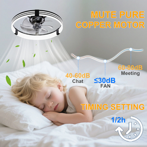 Flush Mount <b>Ceiling</b> <b>Fan</b> <b>with</b> Light 3000K-6500K 6 Speeds 7 Blades Low Profile <b>Ceiling</b> <b>Fan</b> <b>with</b> <b>Remote</b> & APP for Bedroom Kitchen - Product Image 4