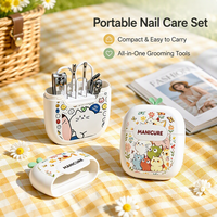 Kit d'outils professionnels de manucure pour nail art, personnalisable OEM/ODM, kit de soin des cuticules, ensemble de manucure mignon pour la maison, cadeau