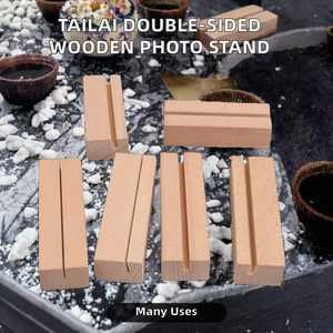 Support d'affichage en bois poli personnalisé pour carte de nom ou numéro de table lors des occasions du Nouvel An - Product Image 2