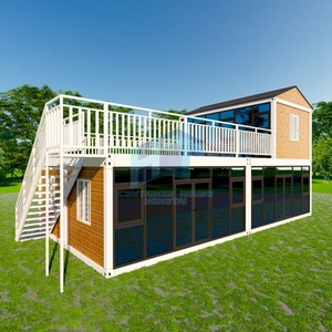 طقم منزل حاوية مناسب للصديق: كسوة معدنية + زجاج ممتد من الأرض إلى السقف + سطح خشبي خارجي من البلاستيك - Product Image 4