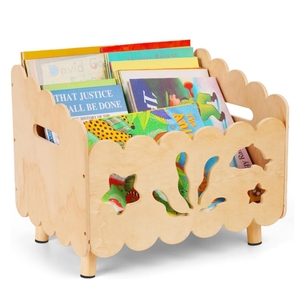 <span class=keywords><strong>Libreria</strong></span> <span class=keywords><strong>Montessori</strong></span> per Bambini, Portatile, per Soggiorno, Contenitore per Giocattoli, Piccola <span class=keywords><strong>Libreria</strong></span> in <span class=keywords><strong>Legno</strong></span> con 3 Divisori Regolabili - Product Image 1