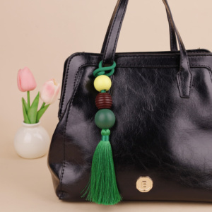 Best Sale Bags Accessories Bohemian Style Bag Pendant Chic Lanyard Charm Accessory Green Tassel Nylon Rope Custom Style