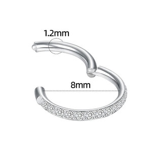 Set personalizzato 14K oro bianco pavé zircone segmento anelli a cerchio a forma di naso <span class=keywords><strong>Septem</strong></span> anelli Clicker orecchini per regali - Product Image 4