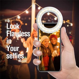Anneau lumineux à selfie avec lentille de charge USB pour téléphone portable et <span class=keywords><strong>tablette</strong></span> - Product Image 4