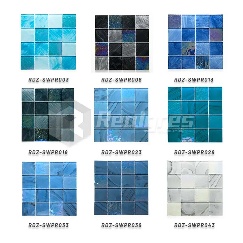 Realgres Villa Project Bathroom Shower Spa Iridescent Tile Multicl Color Ice Crack Popular Ceramic Swimming Pool Mosaic Tile