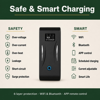 Pengisi Daya EV Tipe 2 Portabel AC 7kW 11kW 22kW Tipe 1 J1772 NACS GBT CCS1 CCS2 Smart WiFi Timer Dapat Diatur IP65 Perjalanan Mobil Kustom