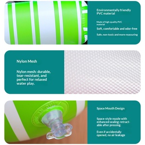 Nueva Cama Flotante Inflable Cilíndrica con Rayas para Piscina, Colchoneta Flotante de Agua, Colchón Inflable para Piscina - Product Image 3