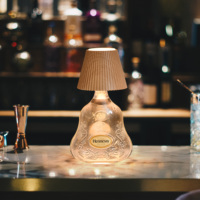 Lampe à vin LED sans fil rechargeable décorative pour maison intelligente, en ABS, design contemporain, salon, marron, tactile