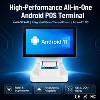 Sistema POS Android 11 con Pantalla Táctil Capacitiva de 15.6 Pulgadas, Caja Registradora Epos con Impresión Térmica y WiFi para Comercio Minorista y Restaurantes