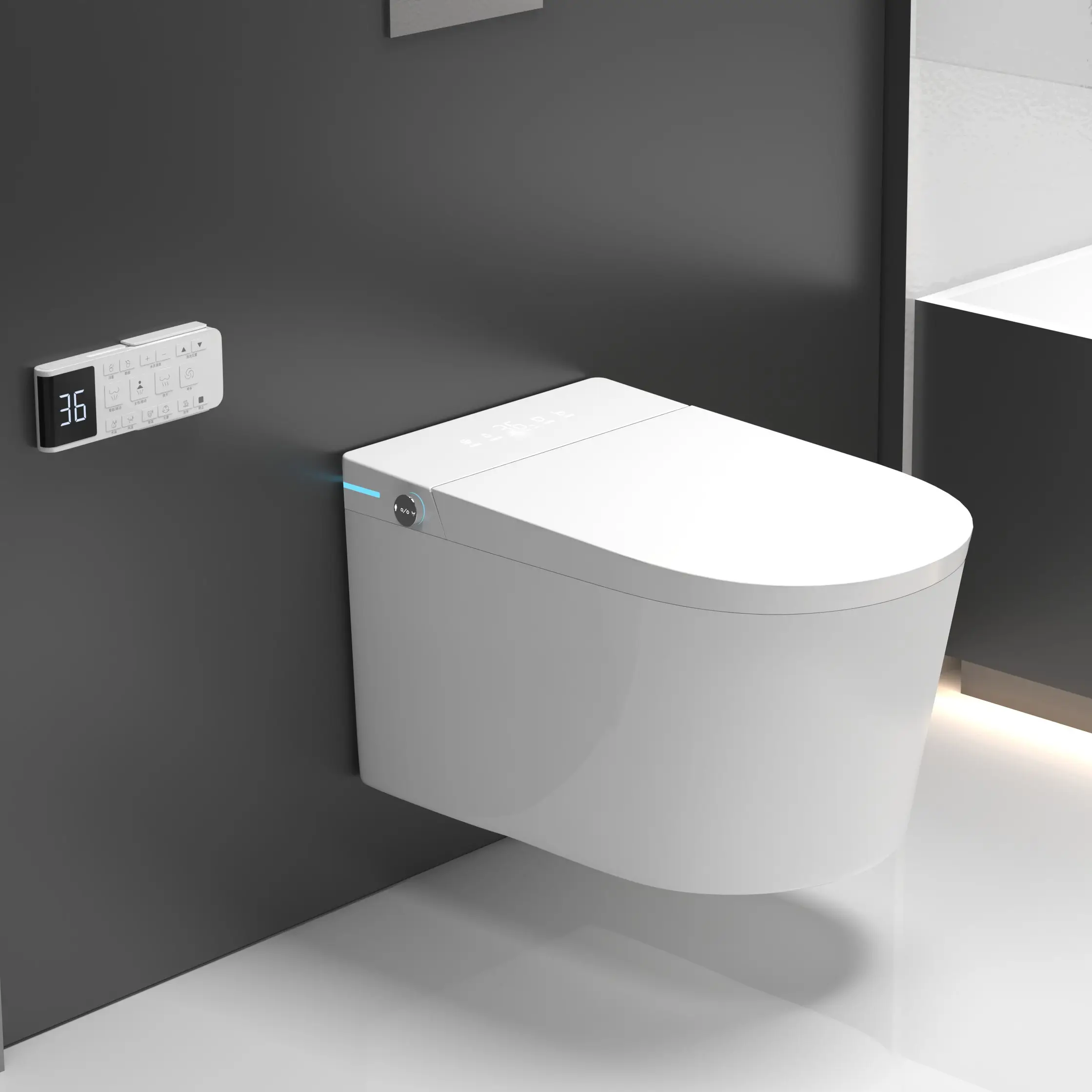 Wand montage Porzellan WC Sanitär keramik intelligente Inodoro Toilette Kommode Badezimmer Keramik automatisch hängende intelligente Toiletten schüssel