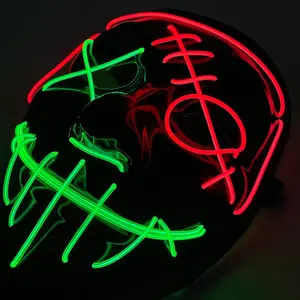 <span class=keywords><strong>Masque</strong></span> de visage néon lumineux sans fil à LED pour Halloween <span class=keywords><strong>Masque</strong></span> de <span class=keywords><strong>pirate</strong></span> lumineux Horreur <span class=keywords><strong>Carnaval</strong></span> Mascara Fournitures pour adultes - Product Image 5