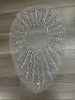 Applique de corsage OEM de luxe en plumes dorées, verre cristal et strass, écologique, entièrement perlée, en dentelle, pour robe de mariée femme