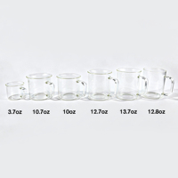 Direct verzending BPA-vrije glazen koffiemok met aangepast logo, meerdere inhoud, groothandel, borosilicaatmok, magnetron- en vaatwasmachinebestendig, op voorraad