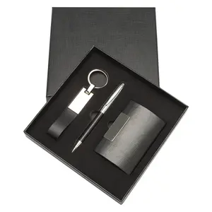 hot sale Premium Fashional Business suede notebook luxury Pen Keychain corporate gift set