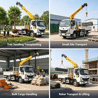 Truk Derek Howman 4*2 4 Ton dengan Boom Lurus, Derek Pemuat Sendiri Euro5 untuk Transportasi Material Perkebunan