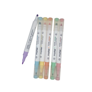 Marqueur de couleur bidirectionnel personnalisé, marqueur fluorescent vif, ensemble de stylos surligneurs - Product Image 1