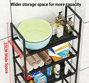 Estante de Almacenamiento Cuadrado de Tres Niveles para Baño, Impermeable, Duradero, Ahorra Espacio, Diseño de Múltiples Niveles Sin Agujeros - Product Image 4