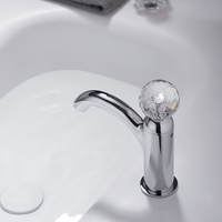 Robinet de lavabo en laiton massif avec poignée à bouton en cristal, mitigeur de lavabo à levier unique pour salle de bain, fabriqué à Kaiping