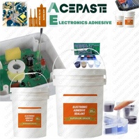 Composé d'encapsulation en silicone noir/blanc 1:1 à faible viscosité et haute conductivité thermique, colle de scellement à durcissement à l'air ambiant pour
