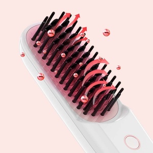 New Design Portable <b>Wireless</b> Electric USB Rechargeable Mini Ionic Hair Straightener Comb Brush - Product Image 5