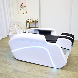 Moderner Elektrischer Friseurstuhl für Kopf-Spa und Haarwäsche, Luxuriöses 4D-Ganzkörpermassage-<span class=keywords><strong>Shampoo</strong></span>-Bett mit Licht und Dampfgarer - Product Image 2