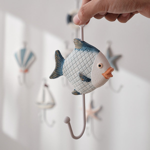 Ocean Mediterranean Style <b>Wall</b> <b>Hooks</b> Set 9 Animal Shape Durable <b>Wall</b> Mounted Coat Rack Decor - Product Image 3