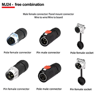 Conector impermeable Jnicon IP67 Enchufe de alimentación CC de 2 pines para la industria