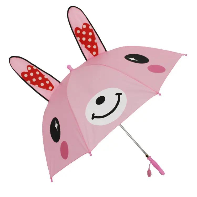 かわいい漫画の傘キッズ人気のホットセールかわいい猫キツネデザイン子供ストレートマニュアルチャイルド3Dキッド漫画の傘