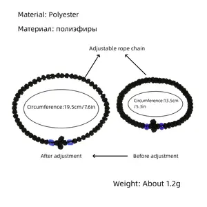人気沸騰中！男女兼用 宗教風 ロシア東正教 61結び 手編みクロス 調整可能ブレスレット 祈り用 - Product Image 3