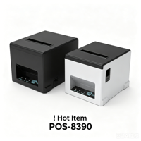 Imprimante thermique de reçus ZJprinter POS-8390 avec coupe automatique 80 mm, pour usage professionnel, connexion Bluetooth, USB, LAN, prix abordable, en stock