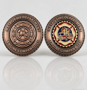Moneda Conmemorativa Giratoria Personalizada con Forma de Neumático 3D para el Departamento de Bomberos, Moneda de Recuerdo, Moneda Conmemorativa de Rescate de Bomberos - Product Image 1