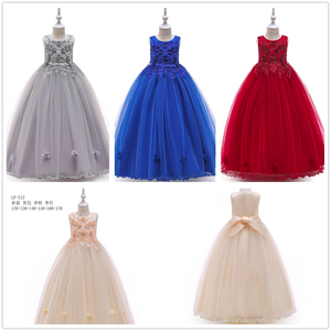 FSMKTZ nuovo arrivo eleganti ragazze abiti da principessa in raso ricamo abito da principessa per le bambine estate matrimonio - Product Image 5