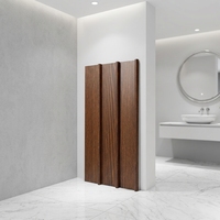 Panneau mural WPC moderne avec grain de bois, imperméable, résistant à l'humidité, revêtement en béton pour bardage de maison, design à motif botanique